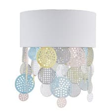 Image of Litecraft Light Shade Easy Fit Lampshade With Pastel Droplets - White Clearance 