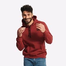 Image of Caterpillar Trademark Banner Mens Classic Fashion Casual Hoodie Sweatshirt Red