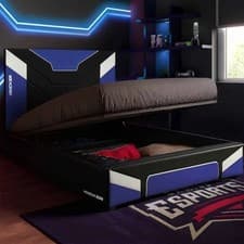 Image of X Rocker Cerberus Mkii Ottoman Gaming Bed - Double 4ft6 - Blue