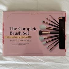 Image of Zoeva the complete brush set rose gold edition vegan 9 brushes + pouch BNIB