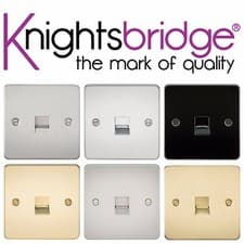 Image of Knightsbridge Flat Plate Telephone Extension Secondary Wall Single Socket Outlet