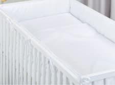 Image of 2 pc cot /cot bed bedding set nursery baby 100% cotton covers GREY PINK NAVY