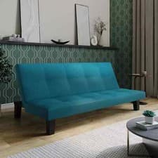 Image of 3 Seater Sofa Bed Armless Sofabed Fabric Couch Living Room, Bedroom, Guest Room