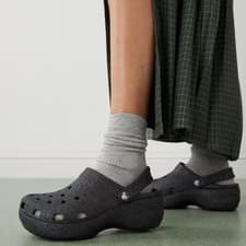 Image of CROCS Classic Mary Jane Glitter Clog 210737 Multi Women's Size Black BRAND NEW
