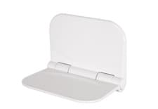 Image of Classic White Wall Mounted Shower Seat Fold Away Easy Clean - Max 160kg 25 Stone