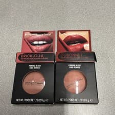 Image of MAC Lip And Cheek Bundle Powder Blush-Melba Lipstick Shades-Dubonnet+brick-o-la