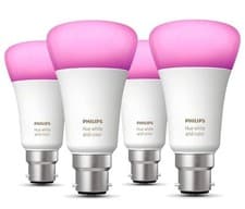 Image of Philips Hue White & Colour Ambiance Smart Bulb 4 Pack LED [B22] with Bluetooth -