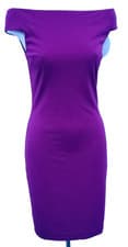 Image of BNWT Ted Baker Wiona Purple Bardot Neckline Bodycon Dress Size M