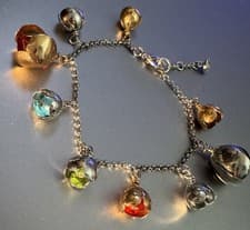 Image of Ted Baker Engraved Flower Bud Crystal Bracelet Silver Tone Valentines 