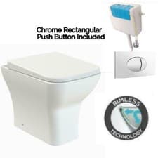 Image of BTW Toilet Back to Wall Ceramic Pan + Soft Close Seat & Concealed Cistern