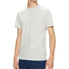 Image of Ted Baker Mens Grey Cotton Tee Broni Branded Men's Short Sleeved T Shirt