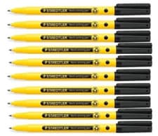 Image of 10 x STAEDTLER Handwriting Pen Black Ink 0.6mm School Smooth Writing 307