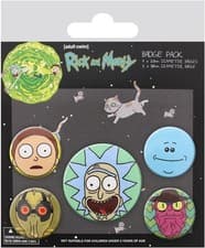 Image of Rick and Morty x5 Badge pack by Pyramid International New