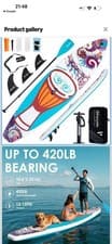 Image of 10FT Inflatable Stand Up Paddle Board Surfing Boards SUP Surfboard Pump Bag Fins