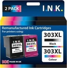 Image of I.N.K. HP 303XL InkJet Cartridges 2 Pack Black & Tri-Colour