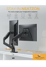 Image of Dual 13-32” Gas Spring Monitor Arm Desk Mount for 10 Kgs Screens Black Arm04