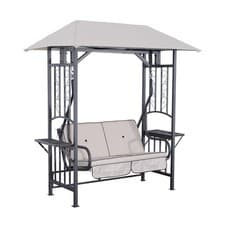 Image of Outsunny Outdoor Garden 2 Seater Canopy Swing Seat Porch Loveseat Hammock Chair