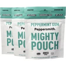 Image of PEPPERSMITH ENGLISH PEPPERMINT XYLITOL GUM: 50G MIGHTY POUCH (Pack of 3)
