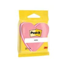 Image of Post-it Sticky Notes Heart Pink Coloured 70 x 70mm (12 Pack) 2007H