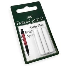 Image of Faber-Castell Grip Plus Eraser Rubber Refills - White Blister Pack of 3