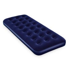 Image of INFLATABLE FLOCKED SINGLE AIR BED CAMPING MATTRESS - BLUE