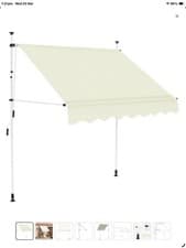 Image of Manual Retractable Awning 200 cm Cream vidaXL