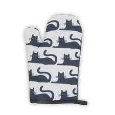 Image of Black Cat Single Oven Glove 100% Cotton Baking Cooking Tool Home Washable