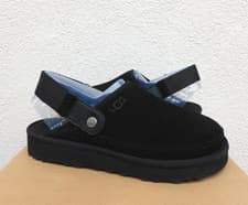 Image of UGG BLACK GOLDENCOAST CLOG SUEDE PLATFORM SANDALS, MEN US 12/ EUR 45 ~NEW