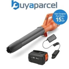 Image of Flymo 18V EasiClear 100 Cordless Garden Leaf Blower Bosch 1 x 4.0Ah Battery