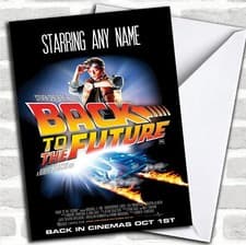 Image of Spoof Back To The Future Movie Film Poster Birthday Customised Card
