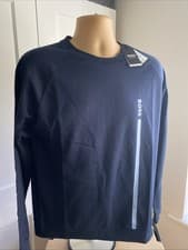 Image of HUGO BOSS MENS AUTHENTIC LOGO SWEATSHIRT IN DARK BLUE SZ MED BNWT RRP £79 🤩
