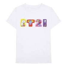Image of BT21 Unisex T-Shirt: Doodle Letters (White)