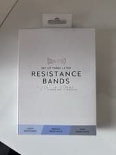 Image of Set of three USA PRO latex resistance bands. Light, medium and high resistance 