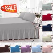 Image of Extra Deep Fitted Valance Sheet Bed Sheets Single Double King Super King Size