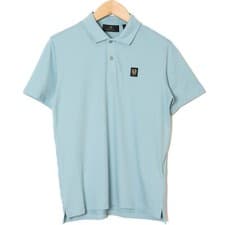 Image of BELSTAFF MONITOR MICRO PIQUE COTTON POLO SHIRT SKYLINE BLUE SMALL RRP £110 BNWT