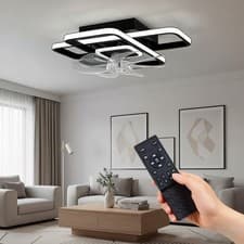 Image of 6 Speed Large LED Ceiling Fan with Lighting LED Light Adjustable Wind & Remote