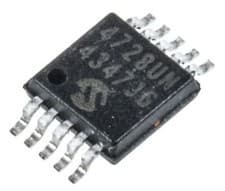 Image of 1 x Microchip MCP4728-E/UN, 4-channel 12 bit Serial DAC, 10-Pin MSOP