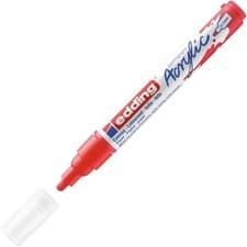 Image of edding 5100 acrylic marker medium - red - 1 waterproof acrylic paint marker - r