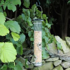 Image of Hanging Deluxe Seed Feeder Large Feeding Station Tube Easy Fill Metal Garden