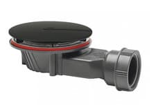 Image of Wirquin Slim+ 90mm Black Touch Dome ABS Shower Waste 30723786 NEW
