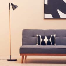 Image of Bryant Black Metal and Wood Floor Lamp