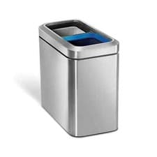 Image of SIMPLEHUMAN CW1470 20L Slim Open Recycler - Brushed Stainless Steel