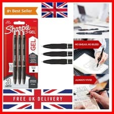 Image of S-Gel | Gel Pens | Medium Point 0.7mm | Black Ink | 3 Count