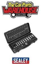 Image of Sealey AK7971 PREMIER Back Socket Set 34pc 3/8" Sq 6pt WallDrive Metric in case