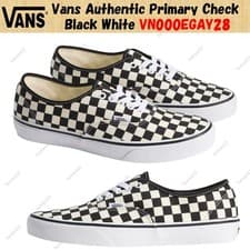 Image of Vans Authentic Primary Check Black White VN000EGAY28 Men's Size