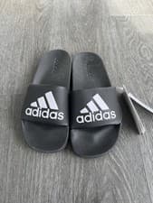 Image of Standard adidas Black Sportswear Adilette Shower Slides Size 6  New With Tags