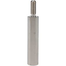 Image of R-TECH Hex Threaded M-F Spacer Brass 5mm A/F M3 25mm - Pack Of 25