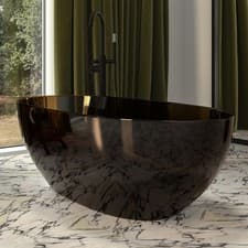 Image of Amber Freestanding Double Ended Transparent Resin Bath 1700 x 750mm - AUR1700AMB