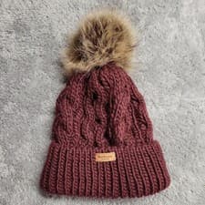 Image of Barbour Womens Penshaw Cable-Knit Beanie Hat Burnt Henna