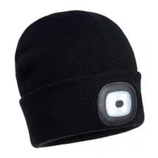 Image of Portwest B029 Rechargeable LED Beanie | 150 Lumens | USB Port | Soft Acrylic